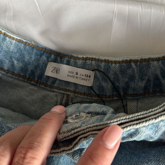 Zara Denim Mini Skort size 9 - Picture 3 of 3